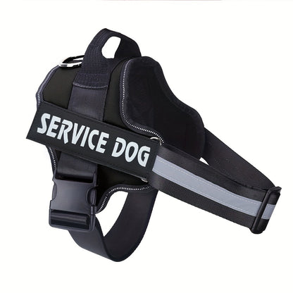 Night-Safe Reflective Dog Harness - No-Pull Design with Handle for Evening Walks & Training