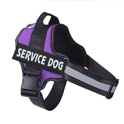 Night-Safe Reflective Dog Harness - No-Pull Design with Handle for Evening Walks & Training